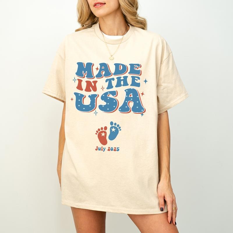 Custom Month| Funny 4th of July Pregnancy Reveal Shirt, Custom July 4th Pregnancy Announcement Shirt Hoodie, Sweatshirt