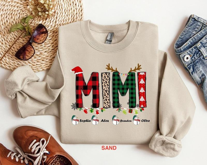 Custom Name Mimi Shirt Sweatshirt, Christmas Mimi Sweatshirt, Gift For Mimi, Funny Xmas Sweater, Christmas Sweatshirt,...