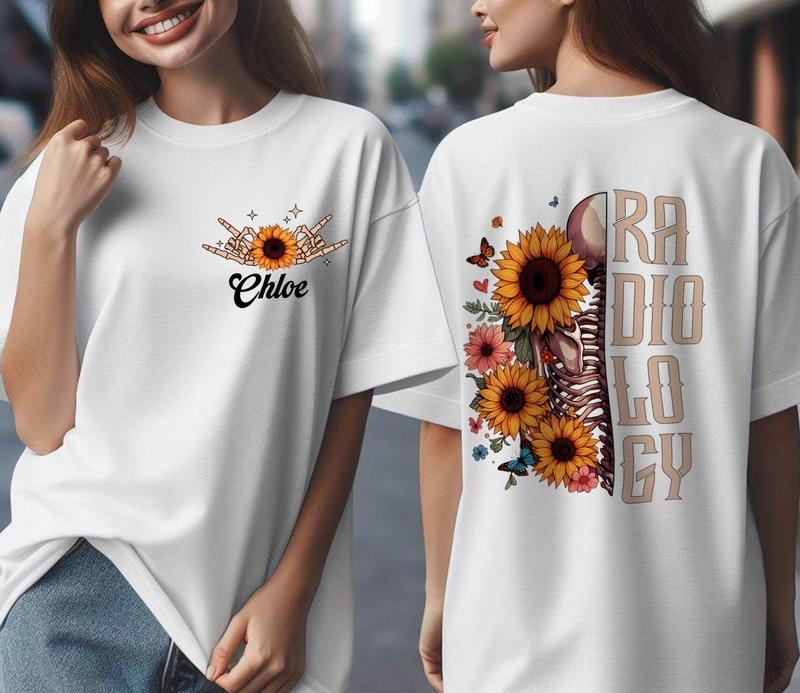 Custom Radiology Skeleton Nurse Shirt, Personalized RAD Tech Tee Best Price Hoodie, Sweatshirt | HypeDripTees.com
