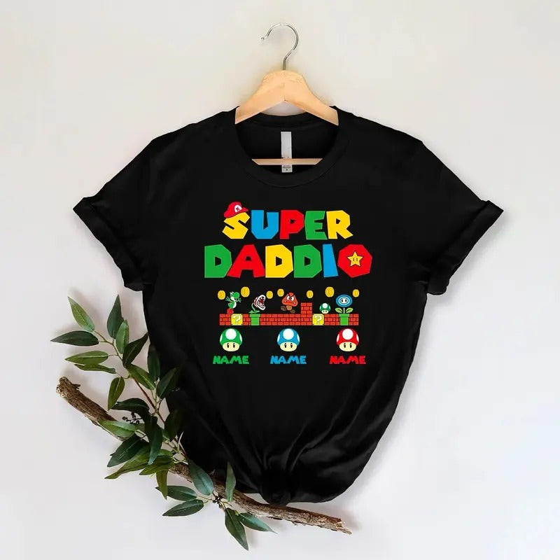Custom Super Daddio Shirt, Personalized Dad TShirt, Daddy Shirt, Father's Day T-Shirt, Gift for Dad, Super Dad Shirt...