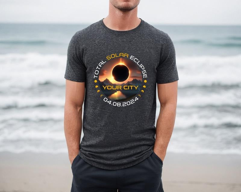 Custom Total Solar Eclipse Shirt, City State Eclipse 4.8.2024 Shirt Hoodie, Sweatshirt | HypeDripTees.com