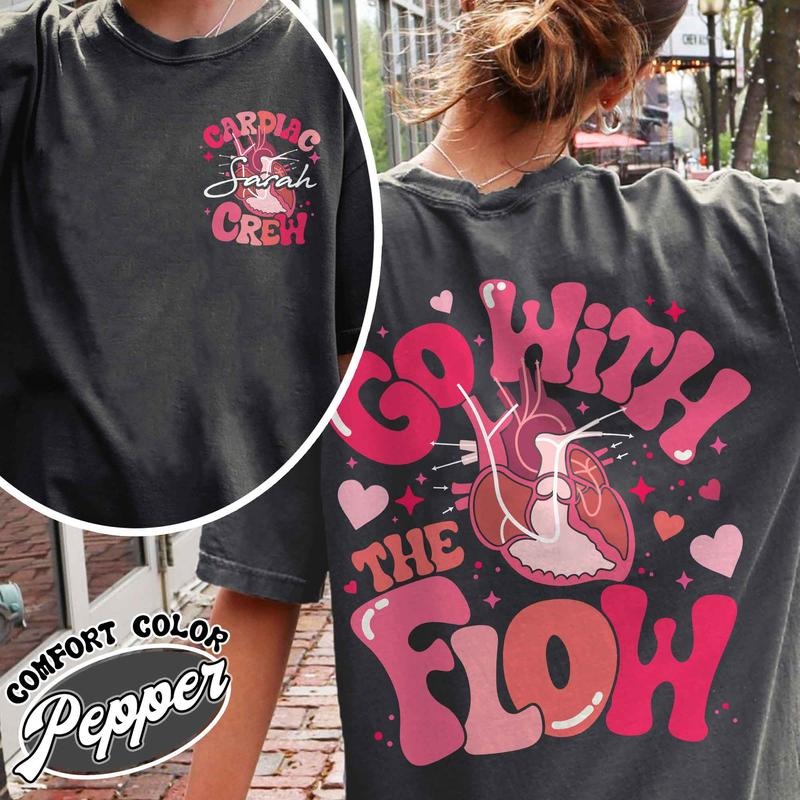 Custom Valentine CVICU Cardiac Nurse Heart Flow Anatomy Shirt Custom Cath Lab RN Valentine CCU Valentine Shirt Custom Cardiology T-Shirts, Hoodie, Sweatshirt