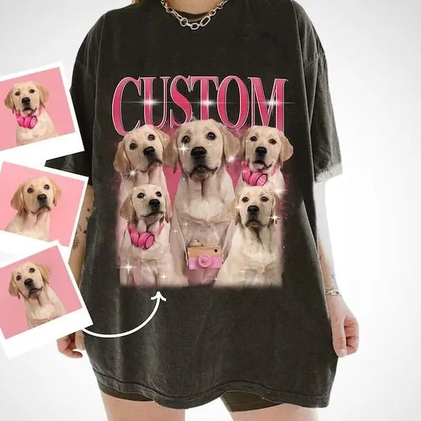 Custom Your Pet T-Shirt, Personalized Pet T-Shirt, Vintage Custom Dog Shirt, Custom Photo Shirt, Pet Photo Shirt, Ideal...