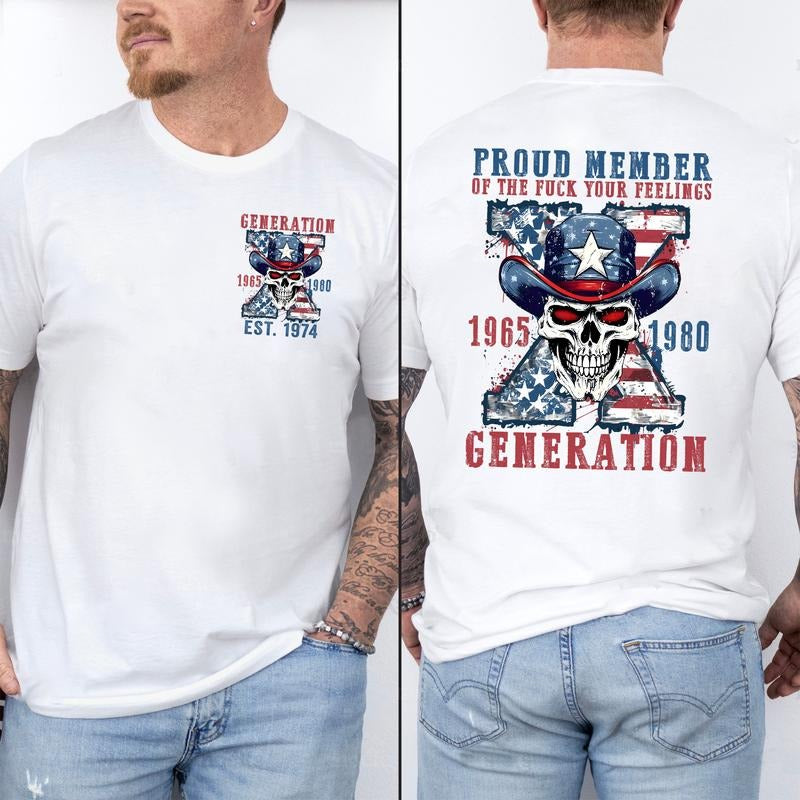 Customize Raised On Hose Water And Neglect X Generation Shirts, Print On Back, Full Size, Full Color, Gen X Shirt, X...