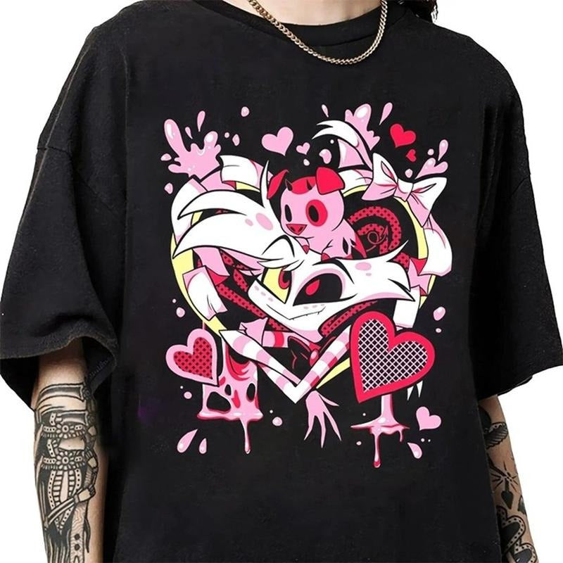 Cute Angel Dust and Nuggets T-Shirt, Hazbin Hotel Characters T-shirt Top Womenswear Hoodie, Sweatshirt | HypeDripTees.com