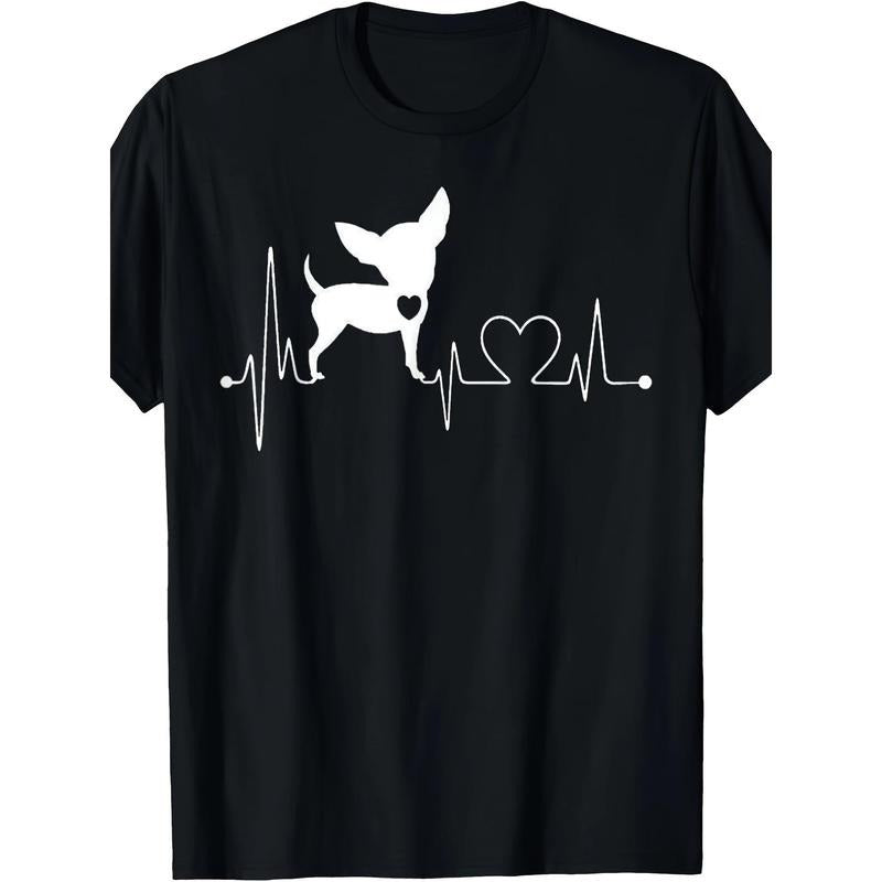 Cute Chihuahua Dog Heartbeat Tshirt For Men Men's Kids T-Shirt Made in USA Hoodie, Sweatshirt | HypeDripTees.com