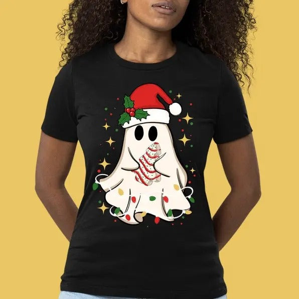 Cute Christmas ghost tree cake, Merry Christmas, Christmas, Happy New Year Tshirt Hoodie, Sweatshirt | HypeDripTees.com