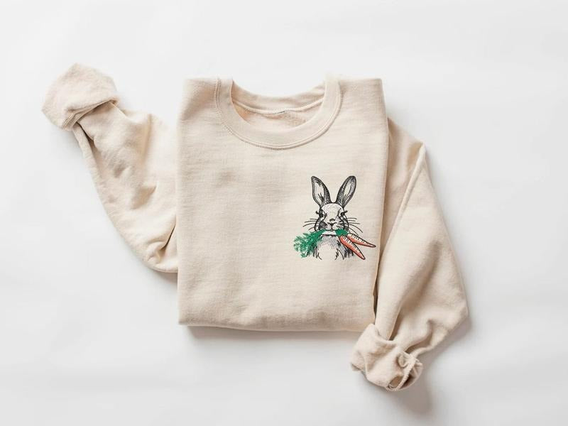 Cute Easter Day Sweatshirt, Rabbit Shirt, Easter Bunny Sweatshirt, Easter Shirt, Cute Bunny Sweatshirt Hoodie