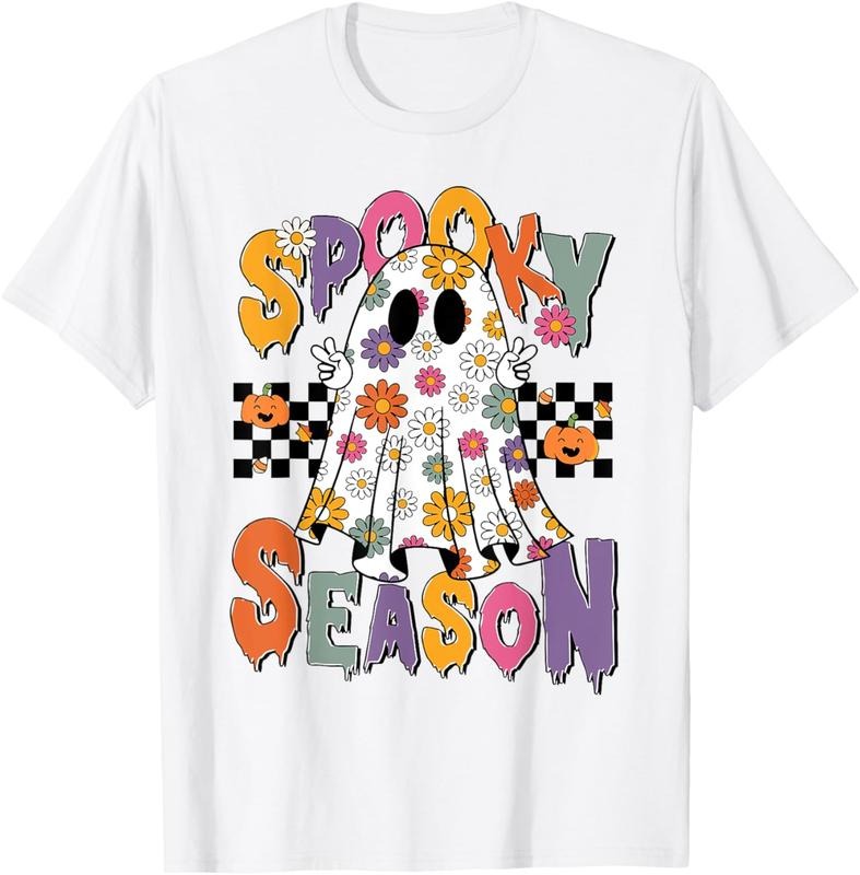 Cute Ghost Floral Halloween Ghost Spooky Season Fall Pumpkin T-Shirt Hoodie, Sweatshirt | HypeDripTees.com