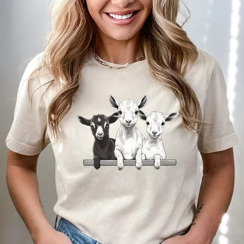 Cute Goats T-shirt, Funny Goat Kid Shirt, Goats Tshirt, Farm Animal Shirt, Farmer Girl Shirt Hoodie, Sweatshirt