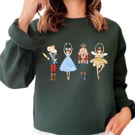 Cute Nutcracker Sweatshirt, Cute Christmas Sweatshirt, Trendy Sugar Plum Fairy Shirt Cotton Fit Hoodie | HypeDripTees.com