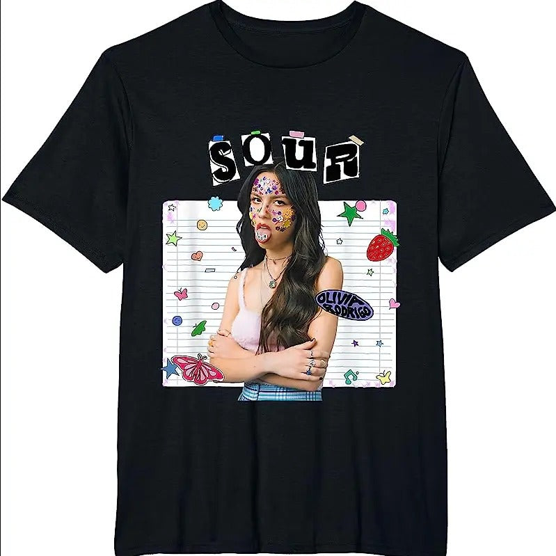 Cute Oliviaaa Black Tee, Rodrigooo Sour Merch T-Shirt Hoodie, Sweatshirt | HypeDripTees.com