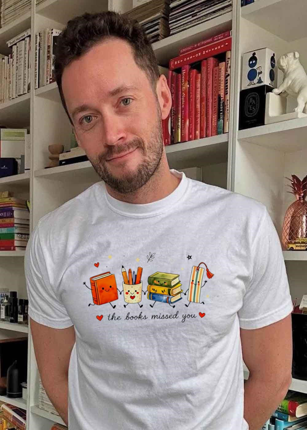 Cute Reading Illustration The Books Missed You T-Shirt