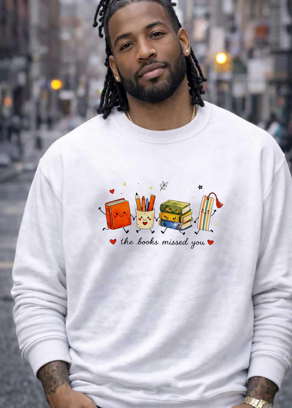 Cute Reading Illustration The Books Missed You T-Shirt