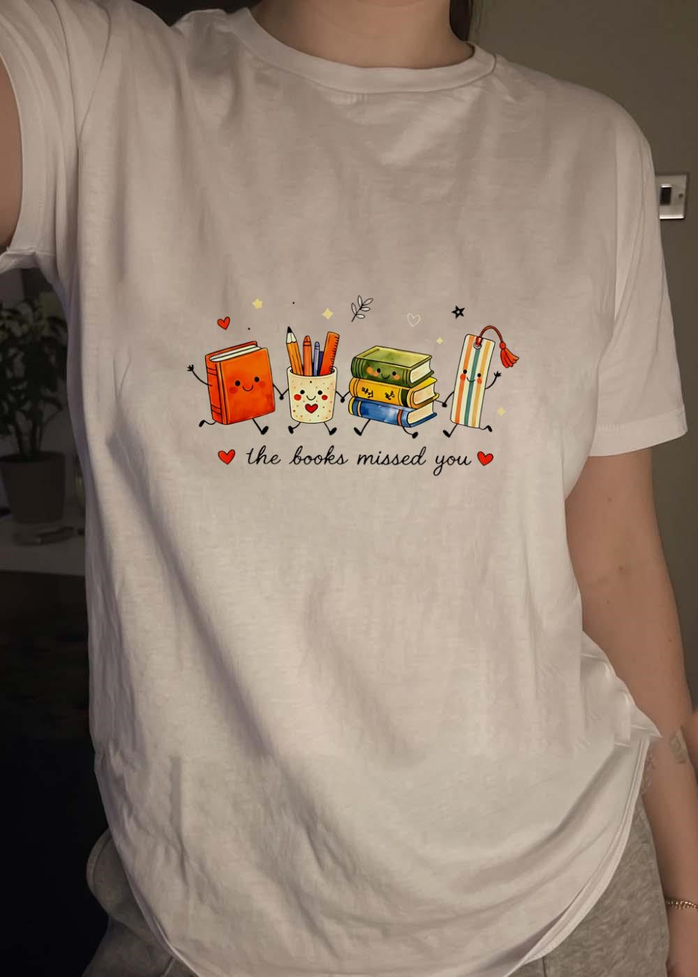 Cute Reading Illustration The Books Missed You T-Shirt
