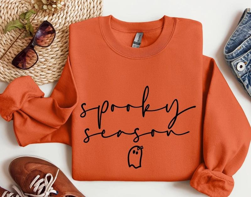 Cute Spooky Season Sweatshirt,Halloween Sweatshirt, Womens Halloween Sweatshirt, Cute Fall Sweater, Gift For Halloween,...
