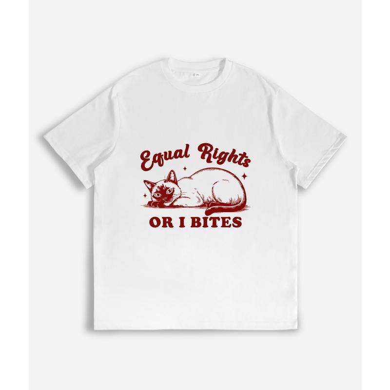 Cute and Feisty T - Shirt with Feminist Message: "Equal Rights or I Bites" Hoodie, Sweatshirt | HypeDripTees.com