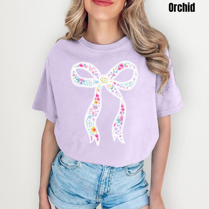 Cutesy Blooms Ribbon Comfort Colors T-Shirt 'NLB' Hoodie, Sweatshirt | HypeDripTees.com