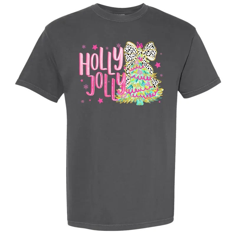 Cutesy Holly Jolly Tree Comfort Colors T-Shirt 'NLB' Hoodie, Sweatshirt | HypeDripTees.com
