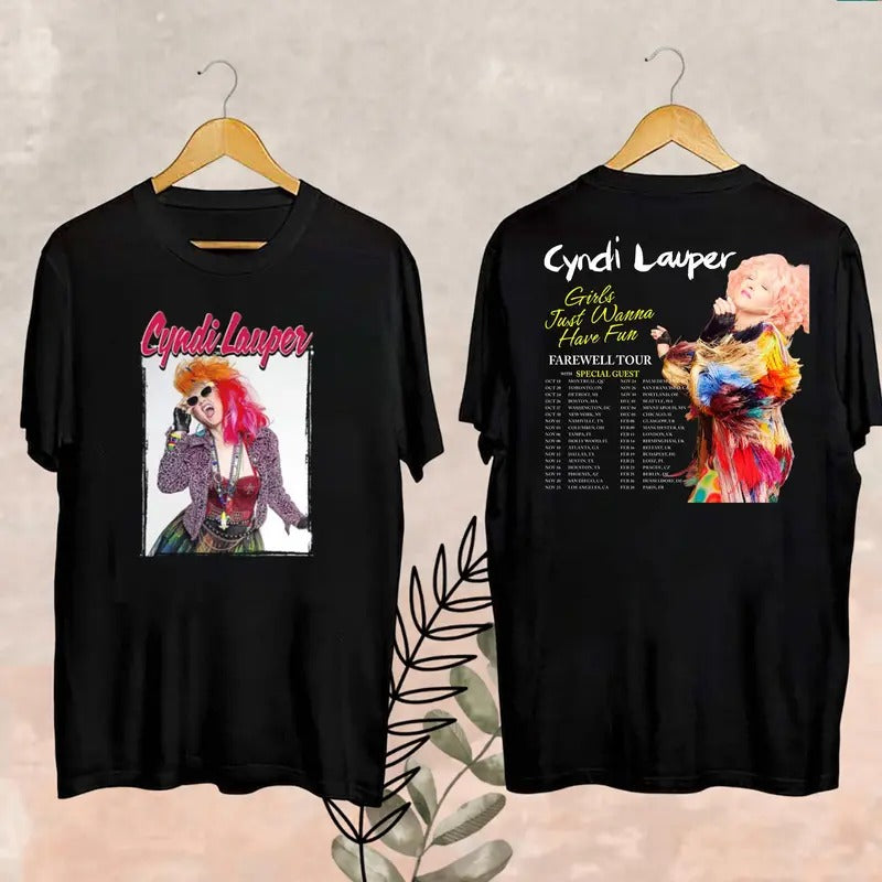 Cyndi Lauper Graphic Shirt, Cyndi Lauper Girl Just Wanna Have Fun Farewell Tour 2024 T-Shirt, Cyndi Lauper Fan Gifts,...