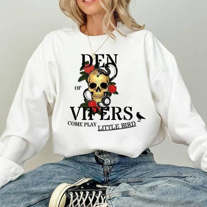 DEN OF VIPERS Crewneck Sweatshirt, Bookish Merch, Books , Dark Romance, Book Tok T-Shirts, Hoodie | HypeDripTees.com