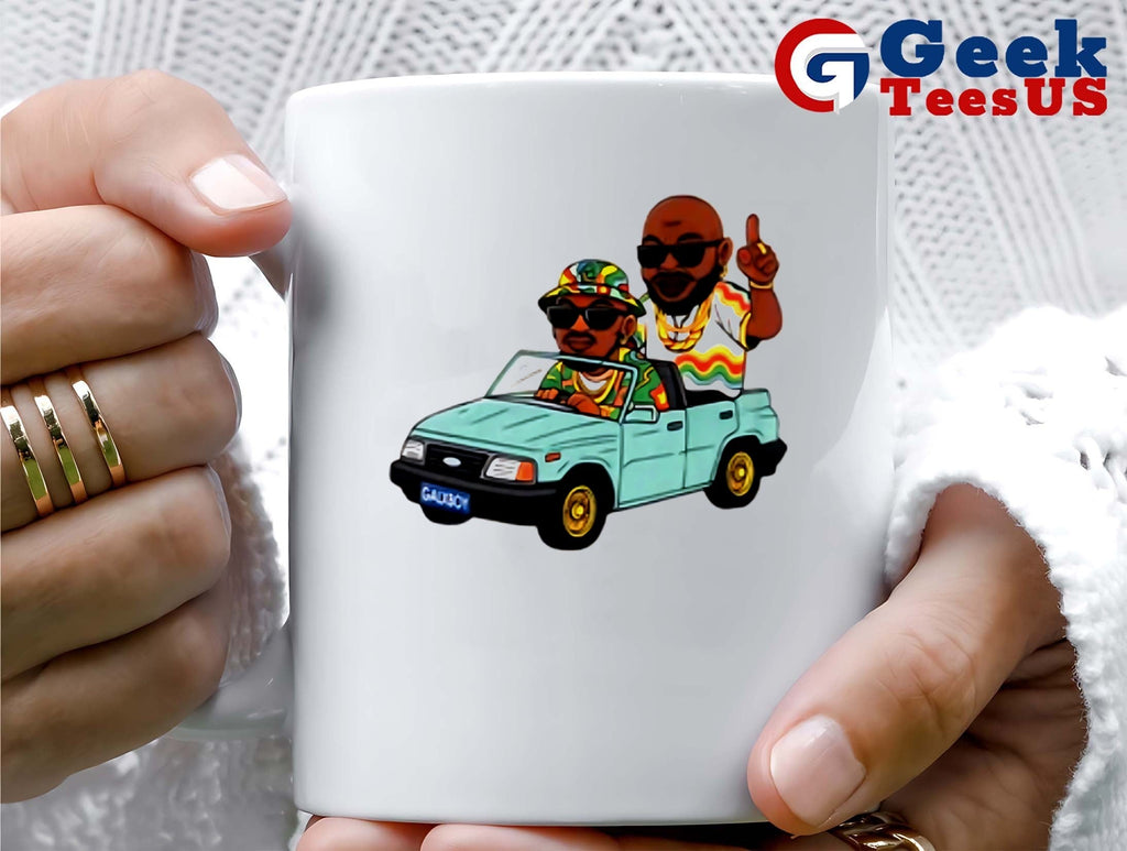 DJ Maphorisa and Kabza de Small driving car cartoon shirt