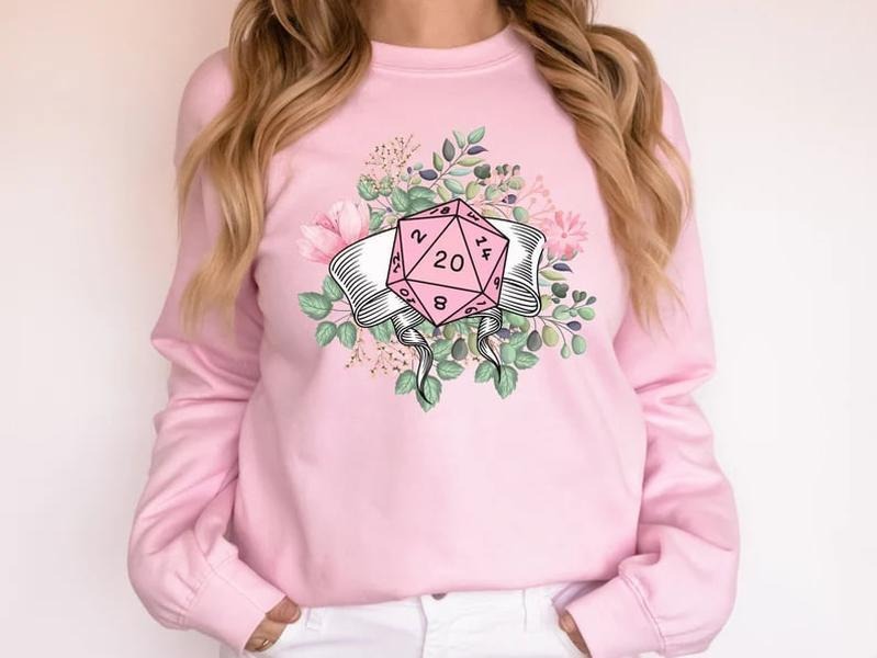 DND Floral Dnd Floral D20 Druid Dnd Her Dungeons & Dragons Shirt D&D Her T-Shirts, Hoodie, Sweatshirt