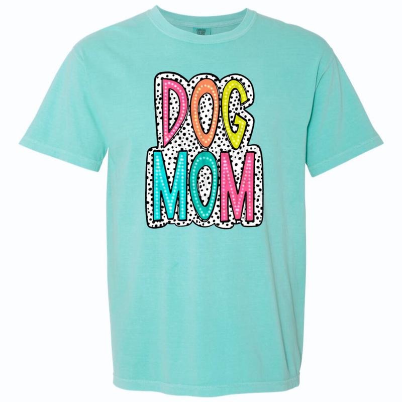 DOG MOM Neon Spotted Comfort Colors T-Shirt Hoodie, Sweatshirt | HypeDripTees.com