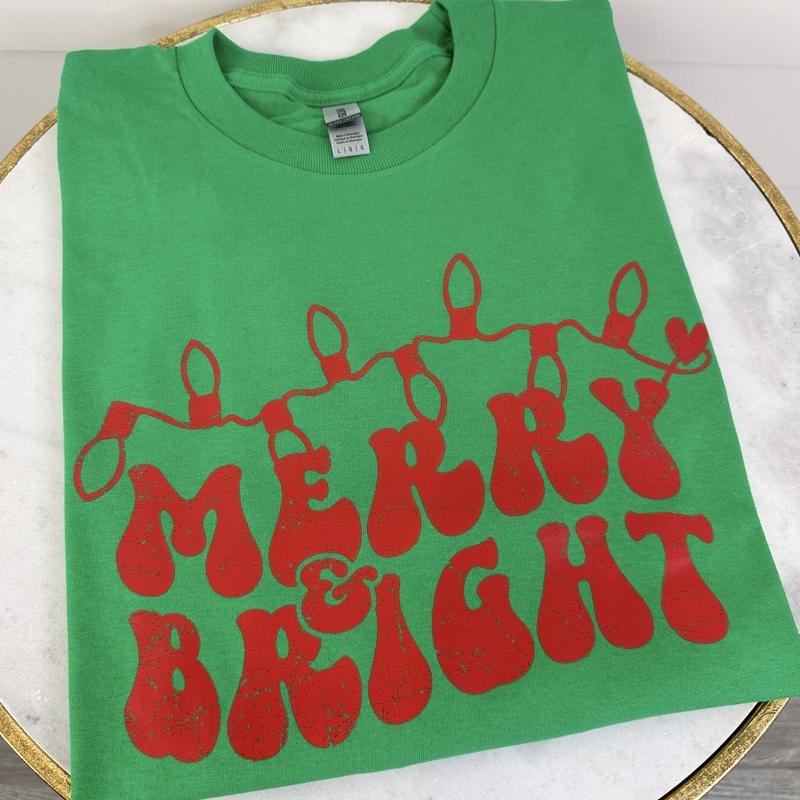 DOORBUSTER - Merry& Bright Christmas Lights T-Shirt *Final Sale* Hoodie, Sweatshirt | HypeDripTees.com