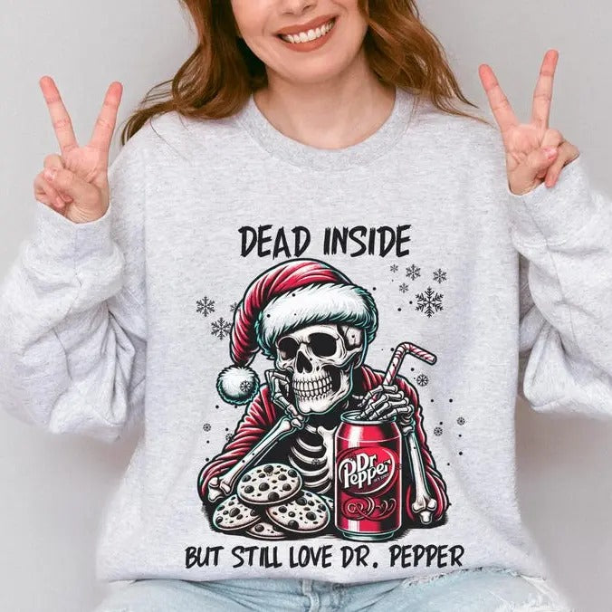 DR. Pepper Shirt, Dr. Pepper Skeleton Sweatshirt, Dr. Pepper Soda, Gift for Her, Gift for Him, Trendy Graphic Sweatshirt,...