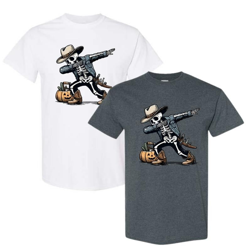 Dabbing Skeleton Cowboy Costume T-Shirt Sweatshirt Hoodie, Trendy Shirt | HypeDripTees.com