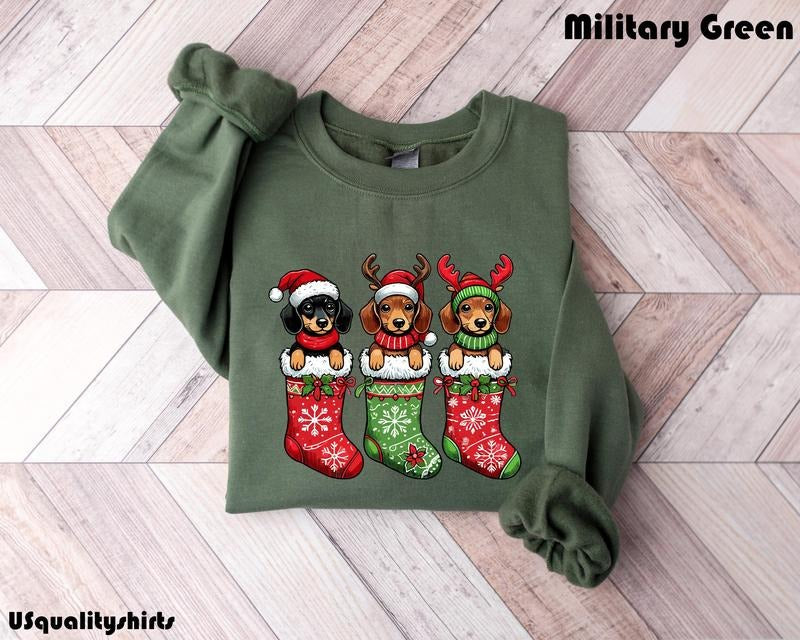 Dachshund Christmas Sweatshirt, Dog Christmas Sweatshirt, Dachshund Lover Sweatshirt, Dachshund Sweatshirt, Dachshund...