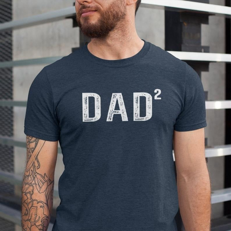 Dad 2 Men's Shirt, Dad Squared Shirt, Father of 2 T-shirt Hoodie, Sweatshirt | HypeDripTees.com