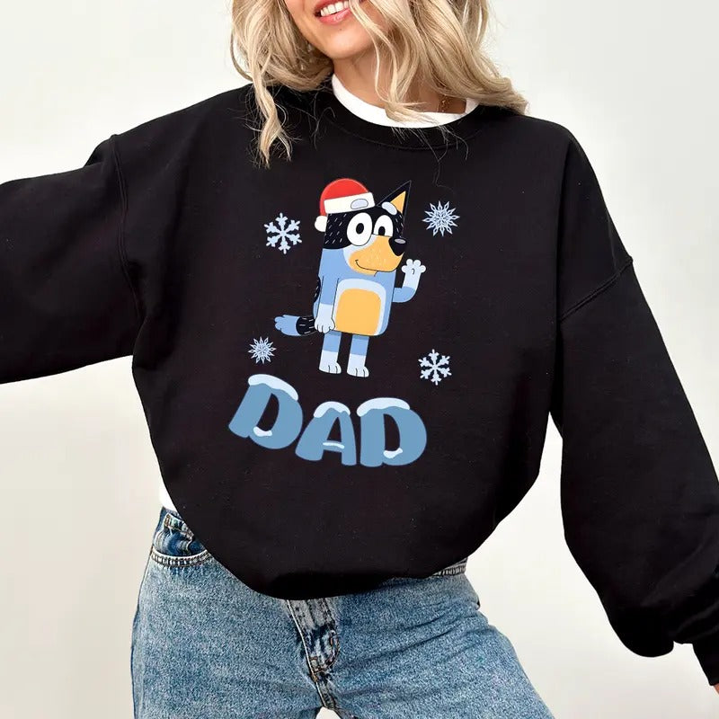 Dad Blueys Christmas Sweatshirt, Family Matching Holiday Shirts, Dad and Mum Blueys Designs, Merry Blueys Sweatshirt,...