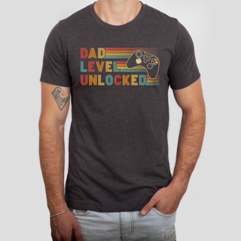 Dad Level Unlocked Shirt, Funny New Dad T-Shirt, Dad Gaming Shirt, First Time Dad, Father's Day Gift Idea, New Super Dad...