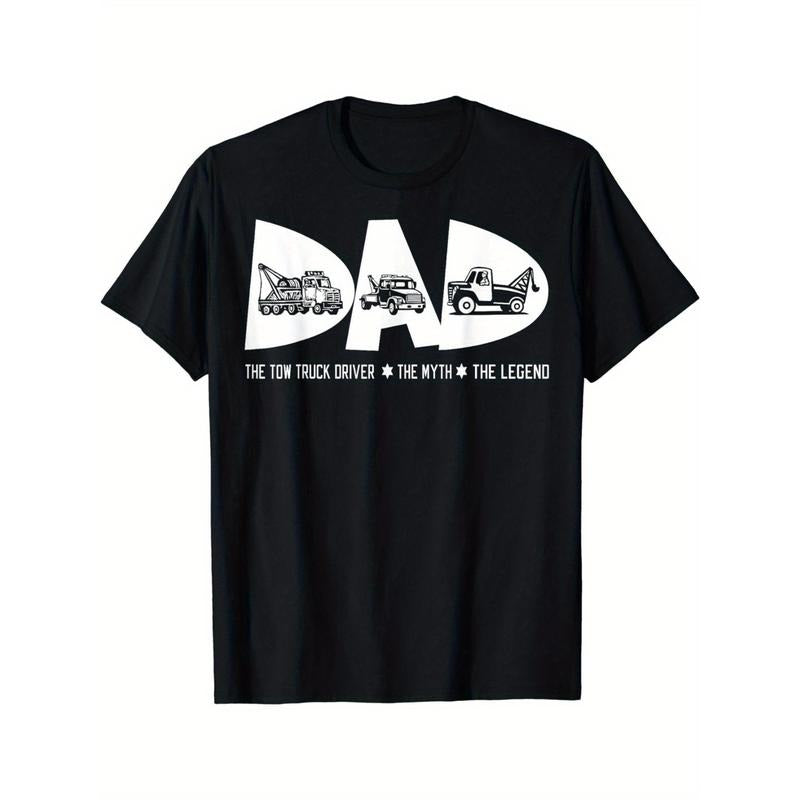 Dad Tow Truck Driver Myth Legend Fathers Day Gift Tshirt Made in USA Hoodie, Sweatshirt | HypeDripTees.com