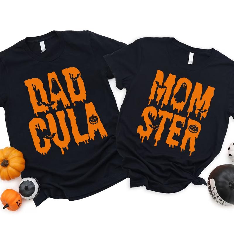 Dadcula Momster Shirt - Funny Halloween Matching T-Shirts, Scary Dad Mom Costume Tees, Spooky Couple Gift, Halloween...
