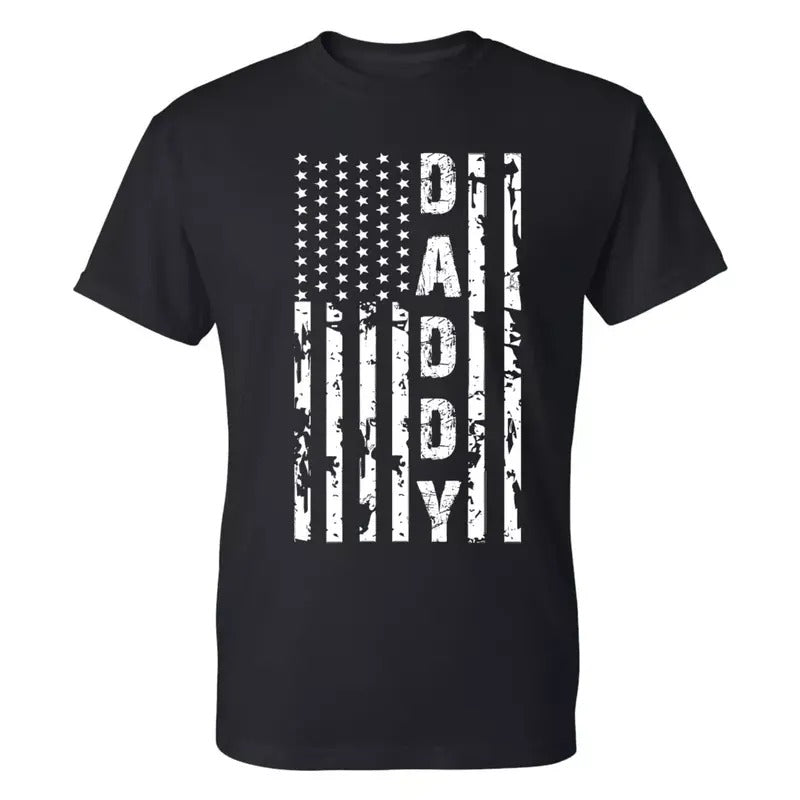 Daddy American Flag Best Dad Fathers Day T-Shirt Gift for Dad Papa Tee Menswear Top Hoodie, Sweatshirt | HypeDripTees.com