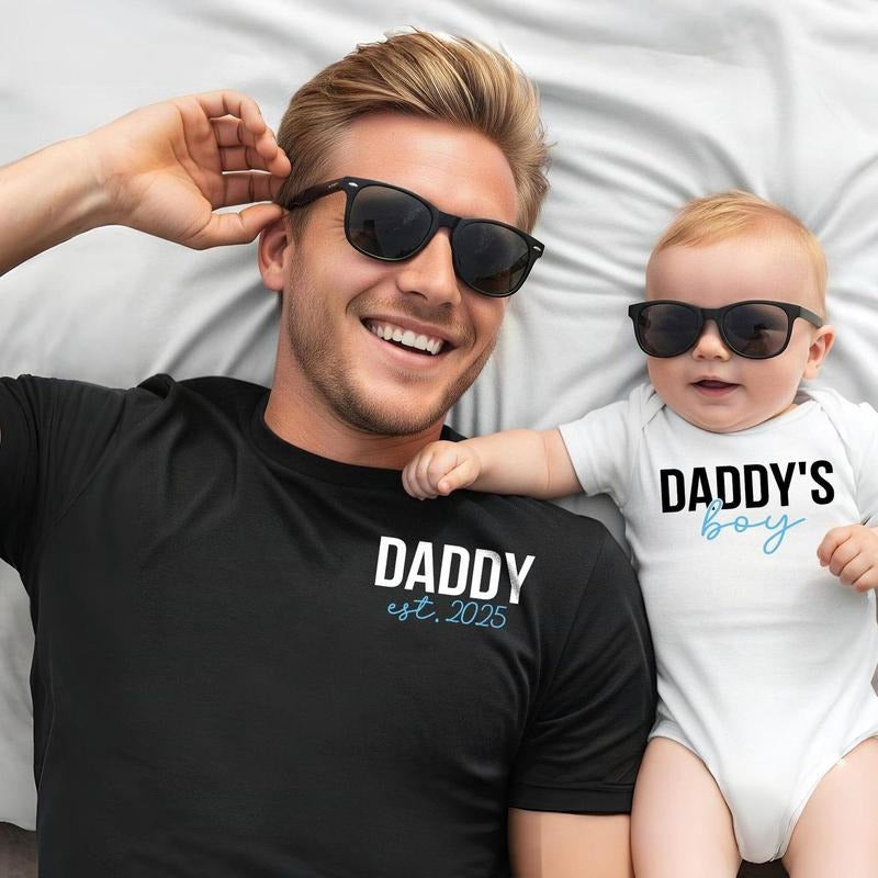 Daddy and Me Matching Shirts, Daddy's Boy Daddy Matching Set, First Fathers Day Gift for New Dad, Gift for Husband...