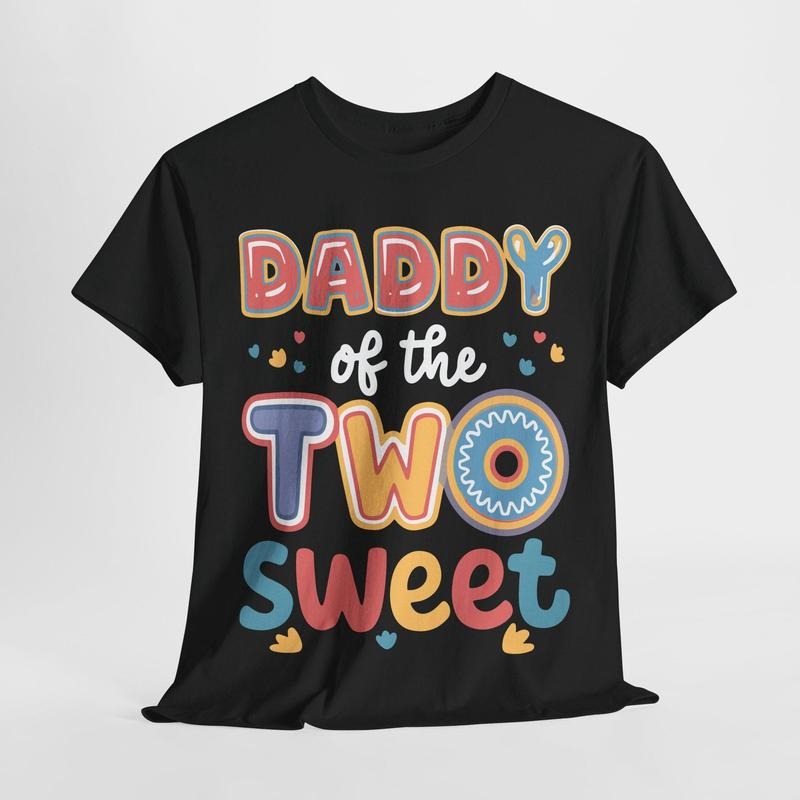 Daddy of the Two Sweet Shirt | Donut Birthday Dad Shirt | 2nd Birthday Party Clipart Hoodie, Sweatshirt | HypeDripTees.com