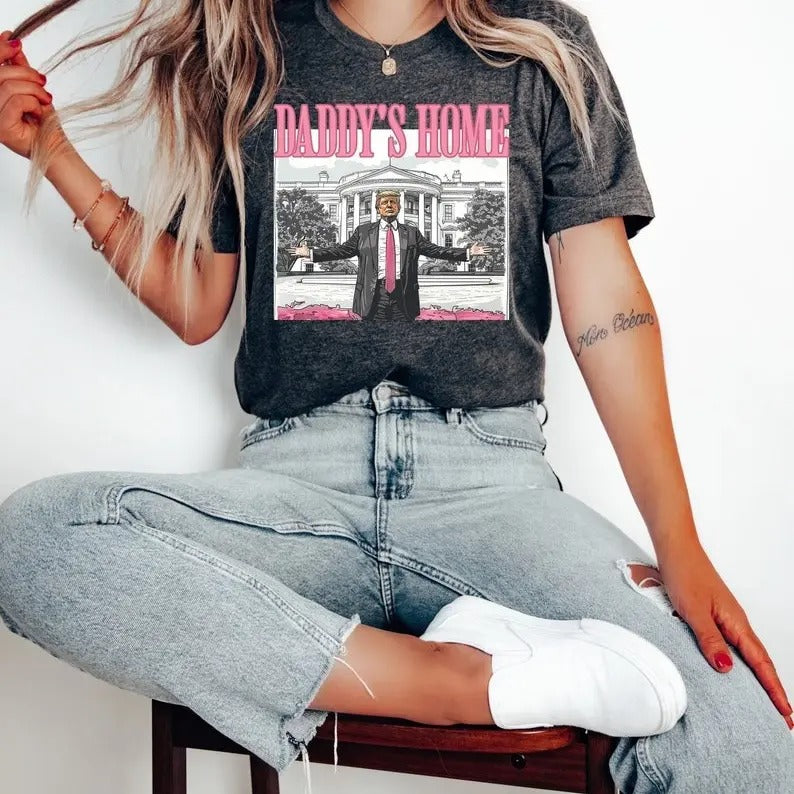 Daddy's Home Shirt, Trump 2024 Shirt, Funny Trump Sweatshirt, White House Trump 2024 Shirt Hoodie | HypeDripTees.com