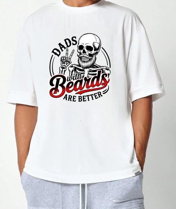 Dads With Beards Are Better T-Shirt Football Crewneck Sports Team Comfortable Fit for All-Day Wear Graphic Design Cotton...