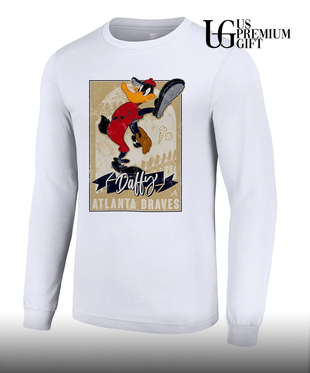 Daffy Duck Pitch Atlanta Braves baseball cartoon shirt
