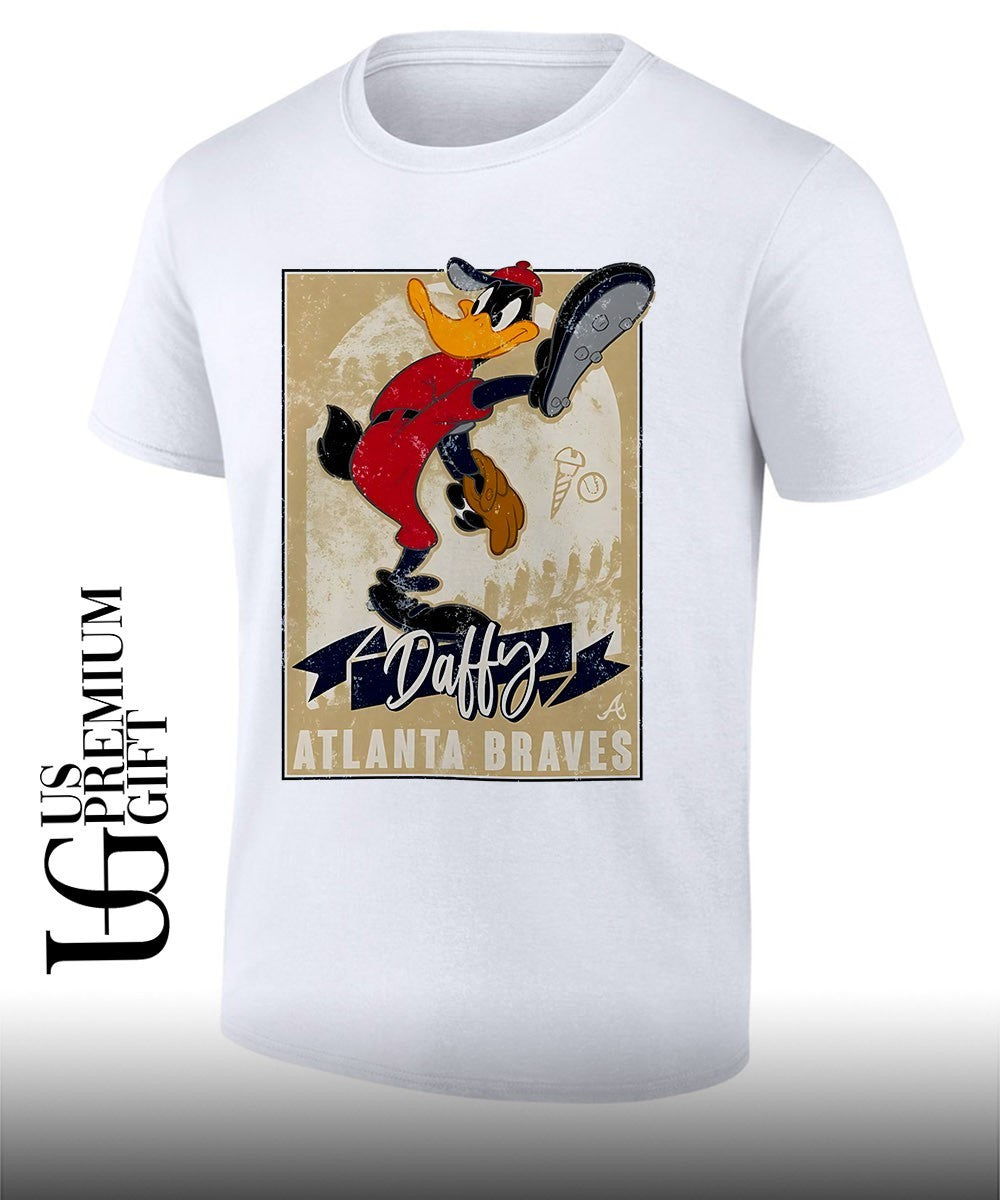 Daffy Duck Pitch Atlanta Braves baseball cartoon shirt