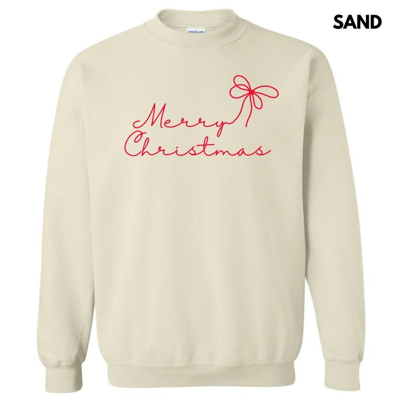 Dainty Script Red Merry Christmas Sweatshirt 'NLB' T-Shirts, Hoodie | HypeDripTees.com