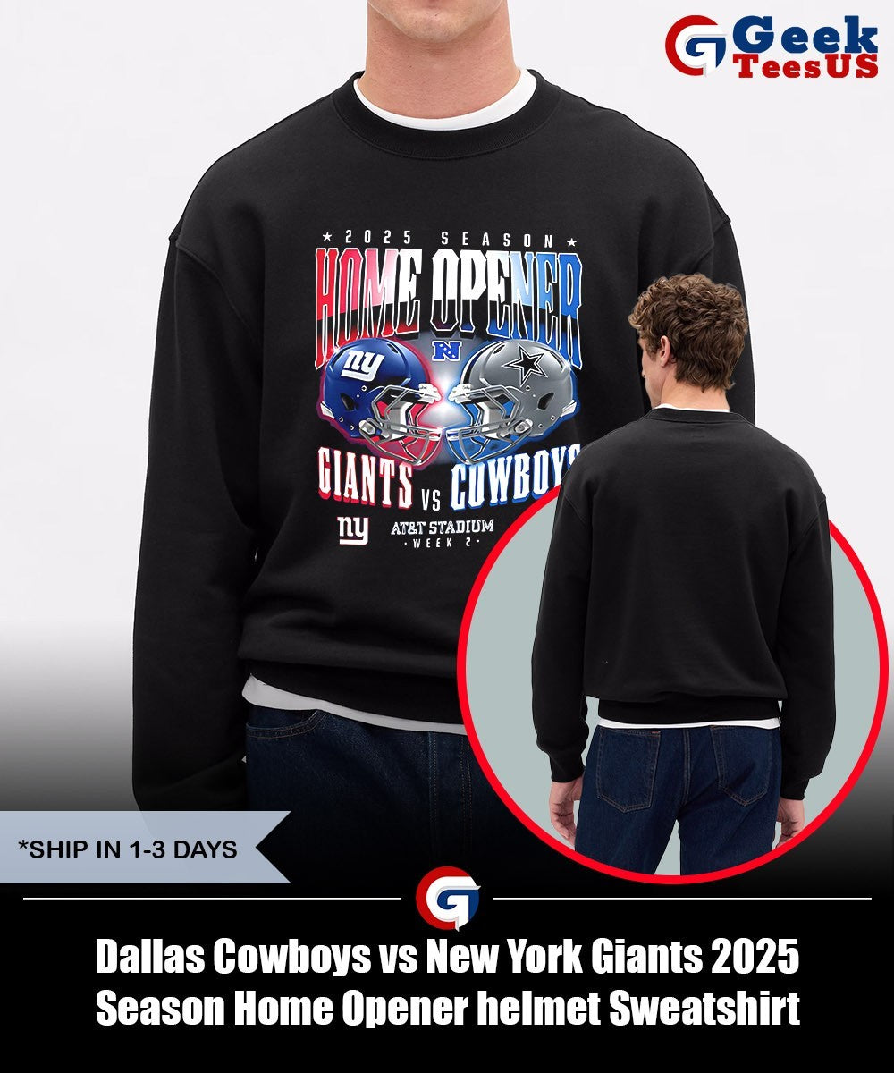 Dallas Cowboys vs New York Giants 2025 Season Home Opener helmet shirt