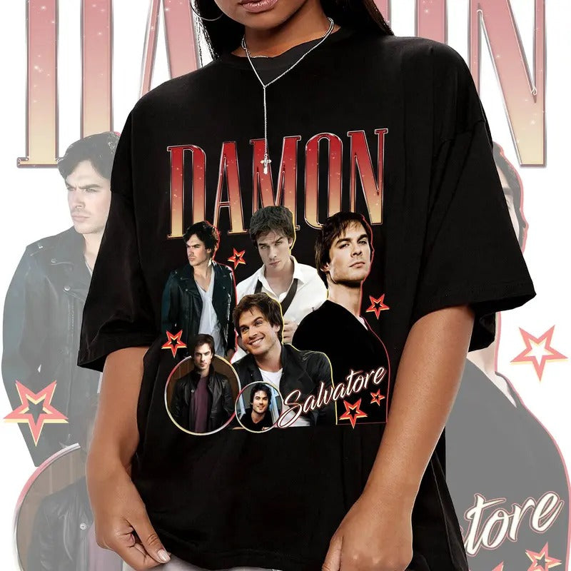 Damon Salvatore The Vampire Diaries Shirt Hoodie, Sweatshirt | HypeDripTees.com