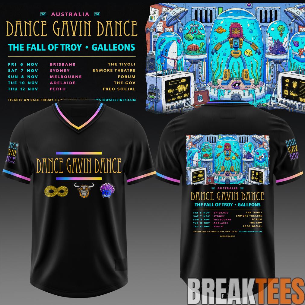 Dance Gavin Dance Australia Tour 2026 Football Jersey