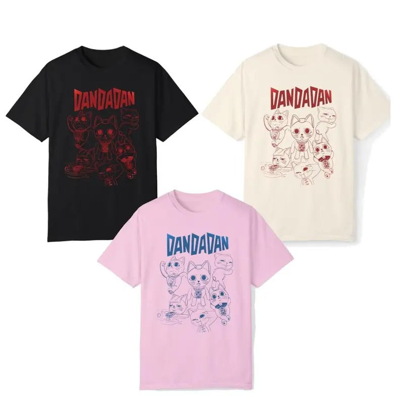 Dandadan Cat Anime Cute Funny Manga T-Shirt, Turbo Granny Unisex Tee, Kawaii Graphic Shirt, Humorous Top, Unique Gift for...