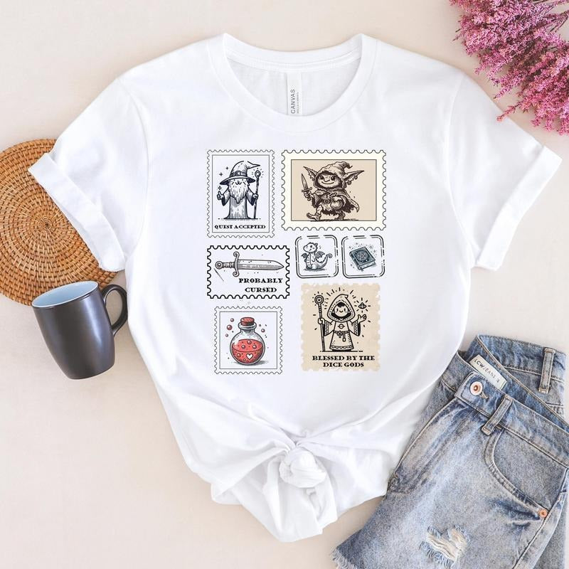 Dandd TShirt, Doodle Graphic Mens Or WomenS Dnd Shirt, Lightning Bolt Dnd Shirt, Funny D&D Shirt Rpg Players, Dungeon...